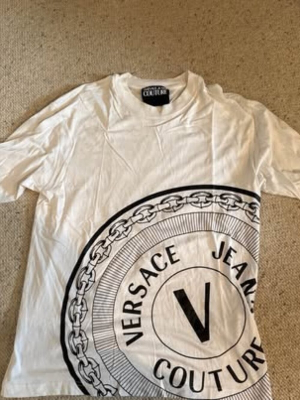 Versace Jeans Couture Long-Sleeve Shirt - White/Black Medallion, L